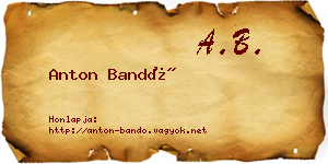 Anton Bandó névjegykártya